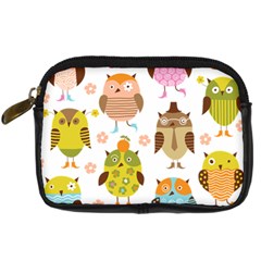 Cute Owls Pattern Digital Camera Leather Case