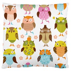 Cute Owls Pattern Standard Premium Plush Fleece Cushion Case (One Side)