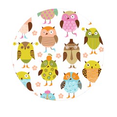 Cute Owls Pattern Mini Round Pill Box (Pack of 5)