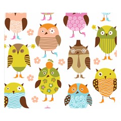 Cute Owls Pattern Premium Plush Fleece Blanket (Small)