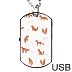 Fox Animal Wild Pattern Dog Tag Usb Flash (two Sides) by Ket1n9