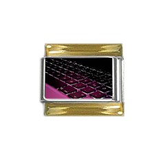 Computer Keyboard Gold Trim Italian Charm (9mm) by Ket1n9
