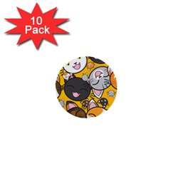 Cats-cute-kitty-kitties-kitten 1  Mini Buttons (10 Pack)  by Ket1n9