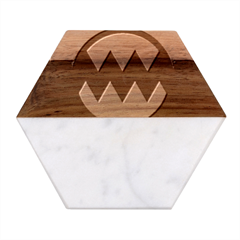 Funny Angry Marble Wood Coaster (hexagon) 