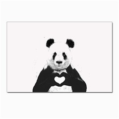 Panda Love Heart Postcards 5  x 7  (Pkg of 10)