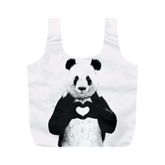 Panda Love Heart Full Print Recycle Bag (M)