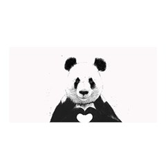 Panda Love Heart Satin Wrap 35  x 70 