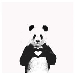 Panda Love Heart Wooden Puzzle Square