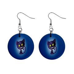 Cats Funny Mini Button Earrings by Ket1n9