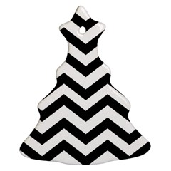 Black And White Chevron Ornament (christmas Tree)  by Ket1n9