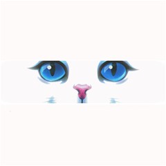 Cute White Cat Blue Eyes Face Large Bar Mat by Ket1n9