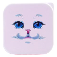 Cute White Cat Blue Eyes Face Stacked Food Storage Container by Ket1n9