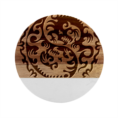 Ying Yang Tattoo Marble Wood Coaster (round) by Ket1n9