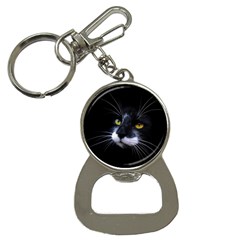 Face Black Cat Bottle Opener Key Chain by Ket1n9