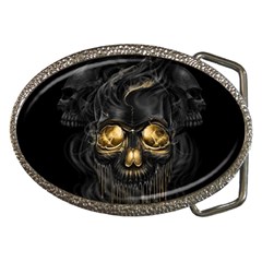 Art Fiction Black Skeletons Skull Smoke Belt Buckles by Ket1n9