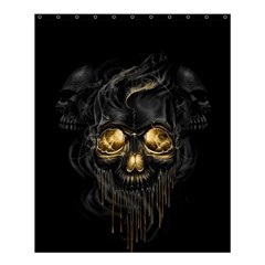 Art Fiction Black Skeletons Skull Smoke Shower Curtain 60  X 72  (medium)  by Ket1n9