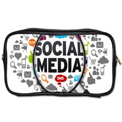 Social Media Computer Internet Typography Text Poster Toiletries Bag (two Sides) by Ket1n9