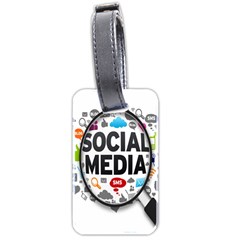 Social Media Computer Internet Typography Text Poster Luggage Tag (two sides)