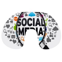 Social Media Computer Internet Typography Text Poster Travel Neck Pillow by Ket1n9