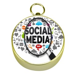 Social Media Computer Internet Typography Text Poster Gold Compasses by Ket1n9