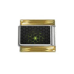 Green Android Honeycomb Gree Gold Trim Italian Charm (9mm) by Ket1n9