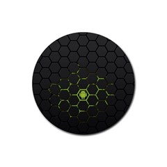 Green Android Honeycomb Gree Rubber Round Coaster (4 Pack) by Ket1n9