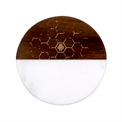 Green Android Honeycomb Gree Classic Marble Wood Coaster (round) 