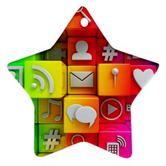 Colorful 3d Social Media Ornament (star) by Ket1n9