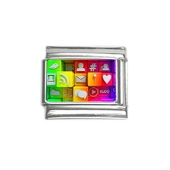 Colorful 3d Social Media Italian Charm (9mm) by Ket1n9