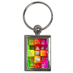 Colorful 3d Social Media Key Chain (rectangle) by Ket1n9