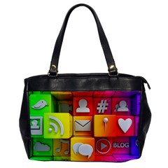 Colorful 3d Social Media Oversize Office Handbag by Ket1n9