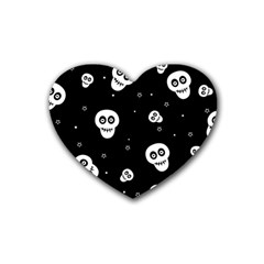 Skull Pattern Rubber Heart Coaster (4 Pack) by Ket1n9