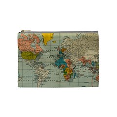 Vintage World Map Cosmetic Bag (medium)