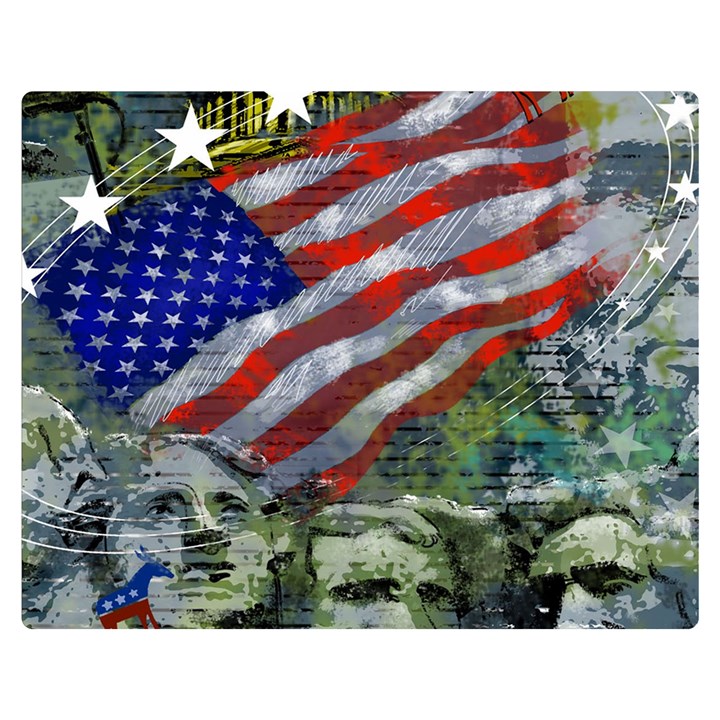 Usa United States Of America Images Independence Day Two Sides Premium Plush Fleece Blanket (Medium)