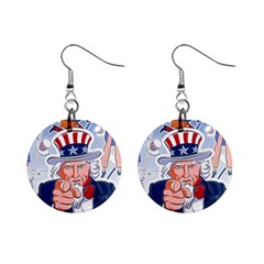 United States Of America Images Independence Day Mini Button Earrings by Ket1n9