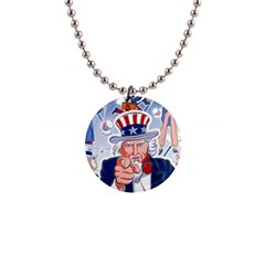 United States Of America Images Independence Day 1  Button Necklace by Ket1n9