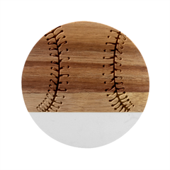 Baseball Marble Wood Coaster (round) by Ket1n9