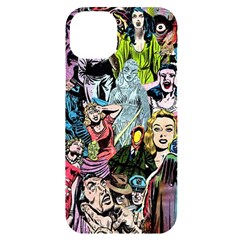 Vintage Horror Collage Pattern Iphone 14 Plus Black Uv Print Case by Ket1n9