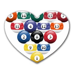 Racked Billiard Pool Balls Heart Mousepad