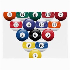 Racked Billiard Pool Balls Large Glasses Cloth (2 Sides)