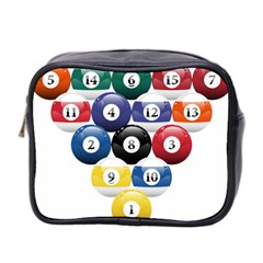 Racked Billiard Pool Balls Mini Toiletries Bag (two Sides)