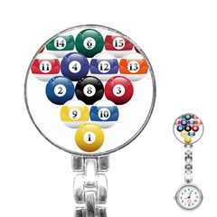 Racked Billiard Pool Balls Stainless Steel Nurses Watch by Ket1n9