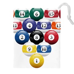 Racked Billiard Pool Balls Drawstring Pouch (4XL)