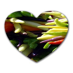 Bright Peppers Heart Mousepad by Ket1n9