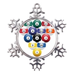 Racked Billiard Pool Balls Metal Large Snowflake Ornament