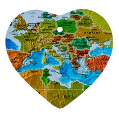 World Map Ornament (heart) by Ket1n9