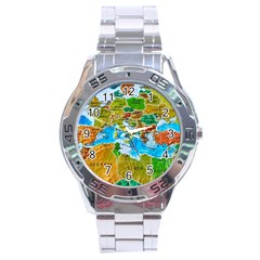 World Map Stainless Steel Analogue Watch by Ket1n9
