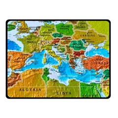 World Map Two Sides Fleece Blanket (small) by Ket1n9