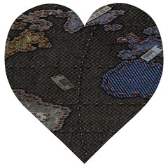 World Map Wooden Puzzle Heart by Ket1n9