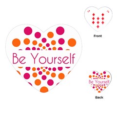 Be Yourself Pink Orange Dots Circular Playing Cards Single Design (heart) by Ket1n9